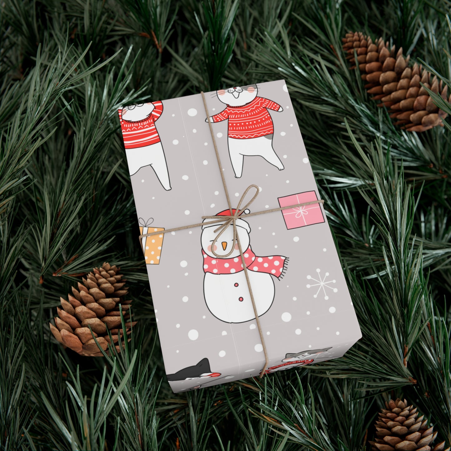 Cats and Snowmen Christmas Gift Wrap Papers