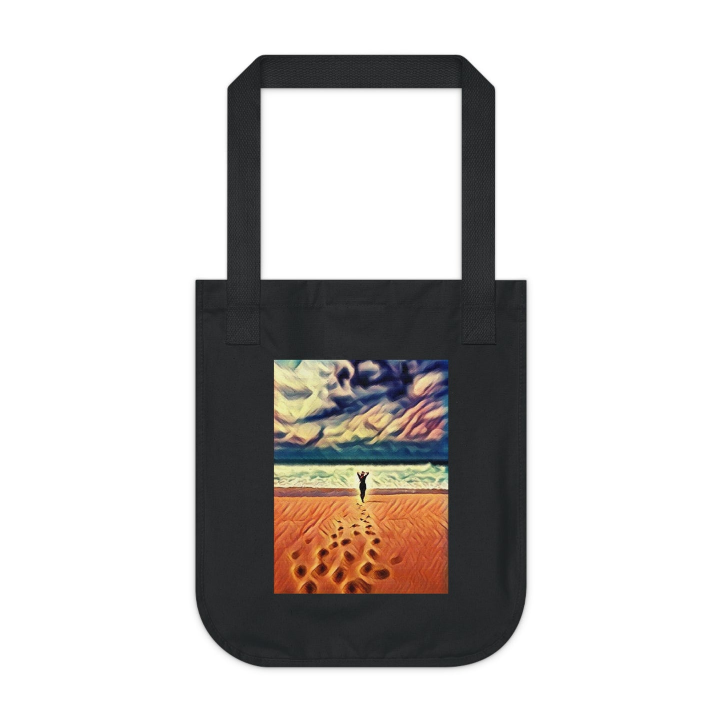 Beachy Stroll Organic Canvas Tote Bag