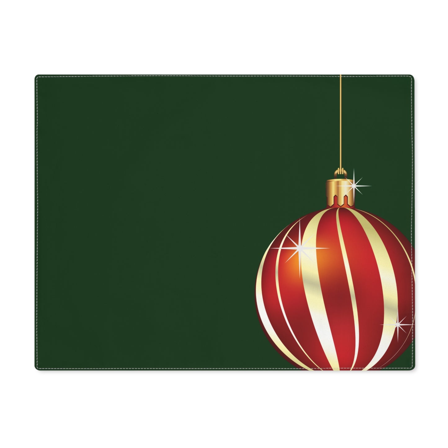 Red and Hold Christmas Ball Christmas Placemat, 1pc