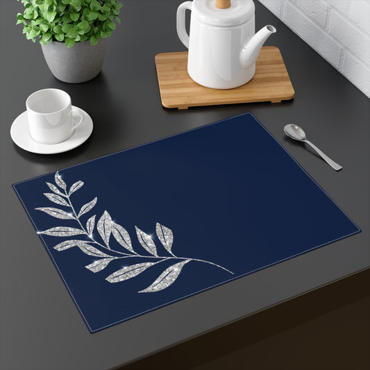 Silver Leaf Christmas Placemat, 1pc