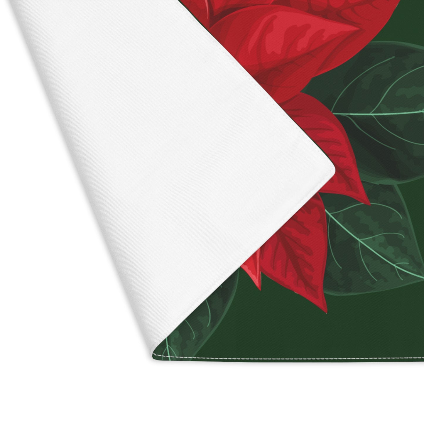 Bright Poinsettia Christmas Placemat, 1pc