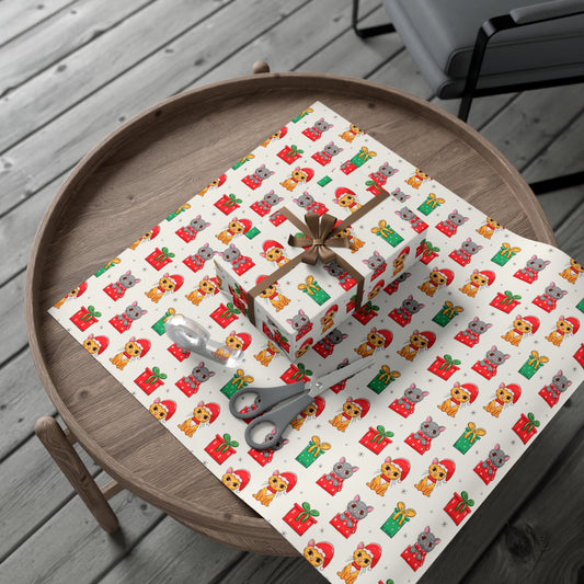 Cats and Presents Christmas Gift Wrap Papers