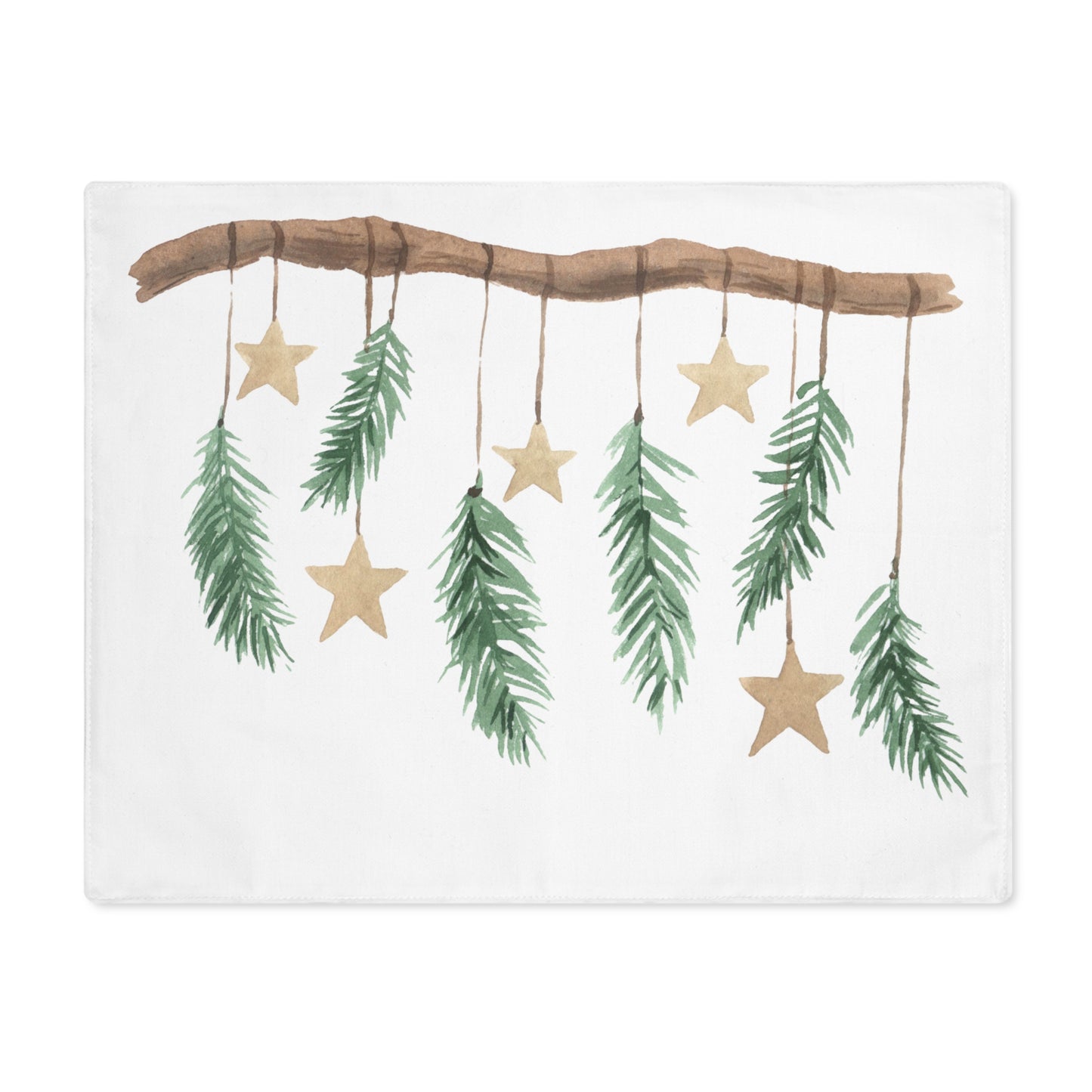 Firs and Stars on a Twig Scandinavian Christmas Placemat, 1pc