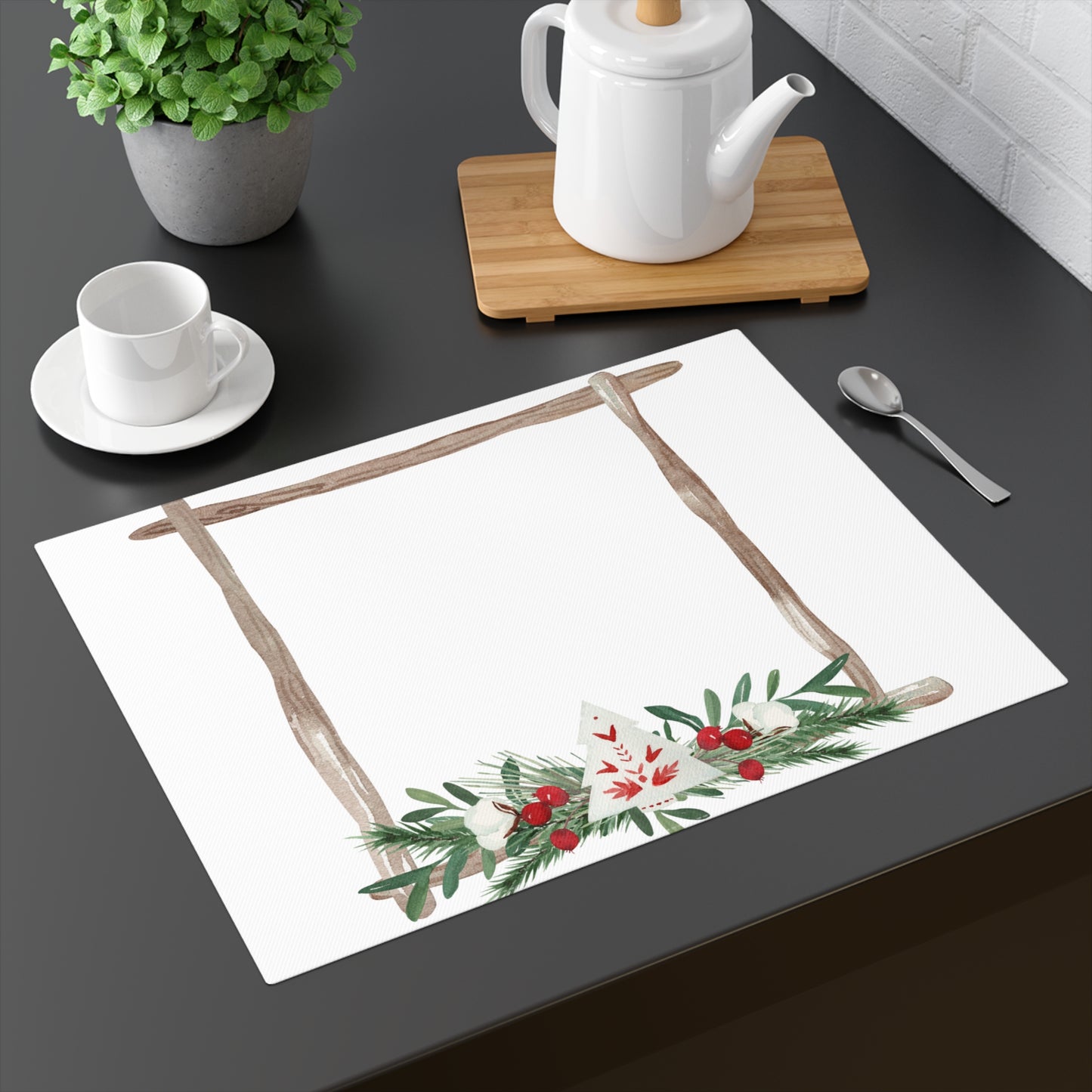 Frame style Scandinavian Christmas Placemat, 1pc