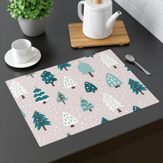 Christmas Tree Pattern Scandinavian Christmas Placemat, 1pc