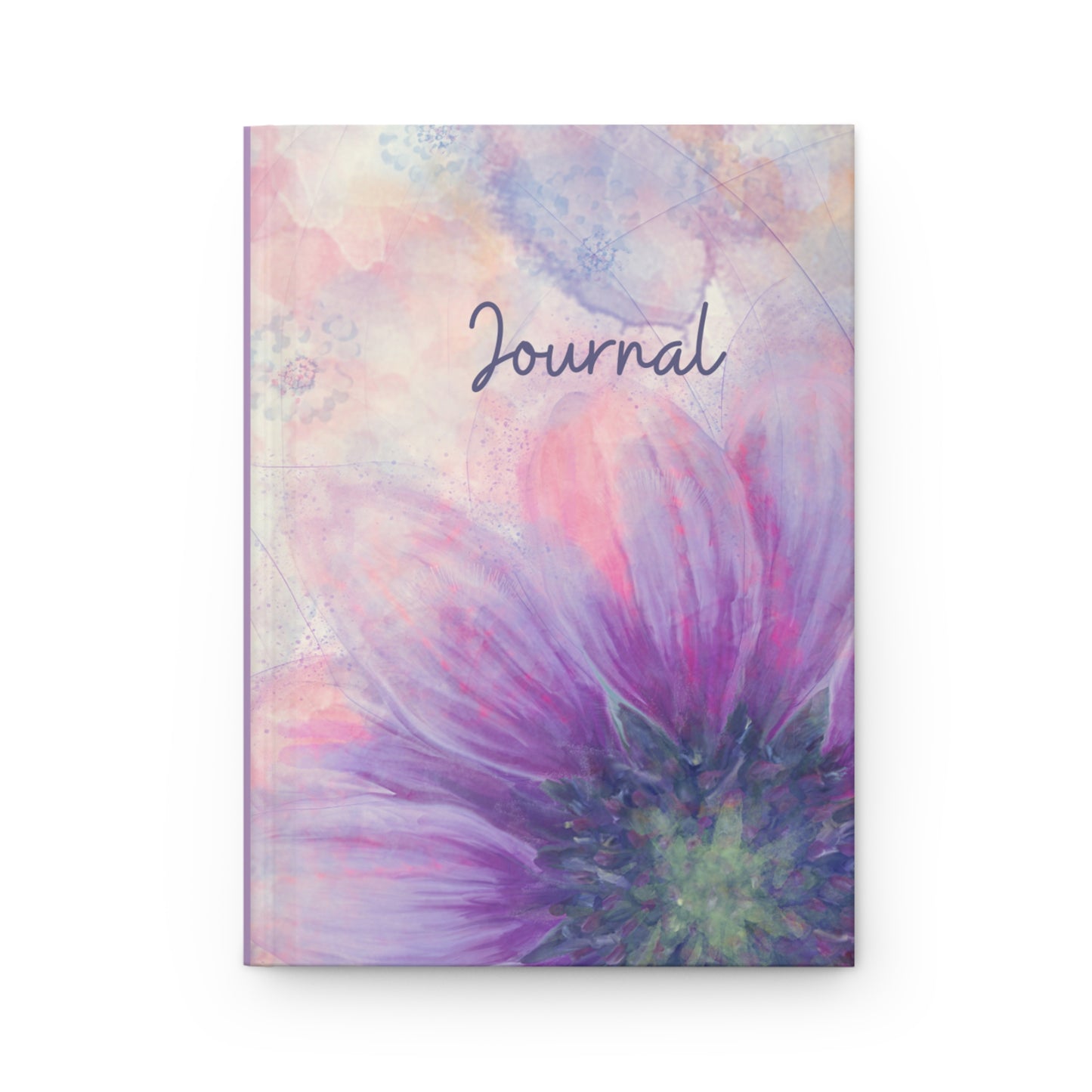 Peach and Purple Daisies Floral Hardcover Journal Matte