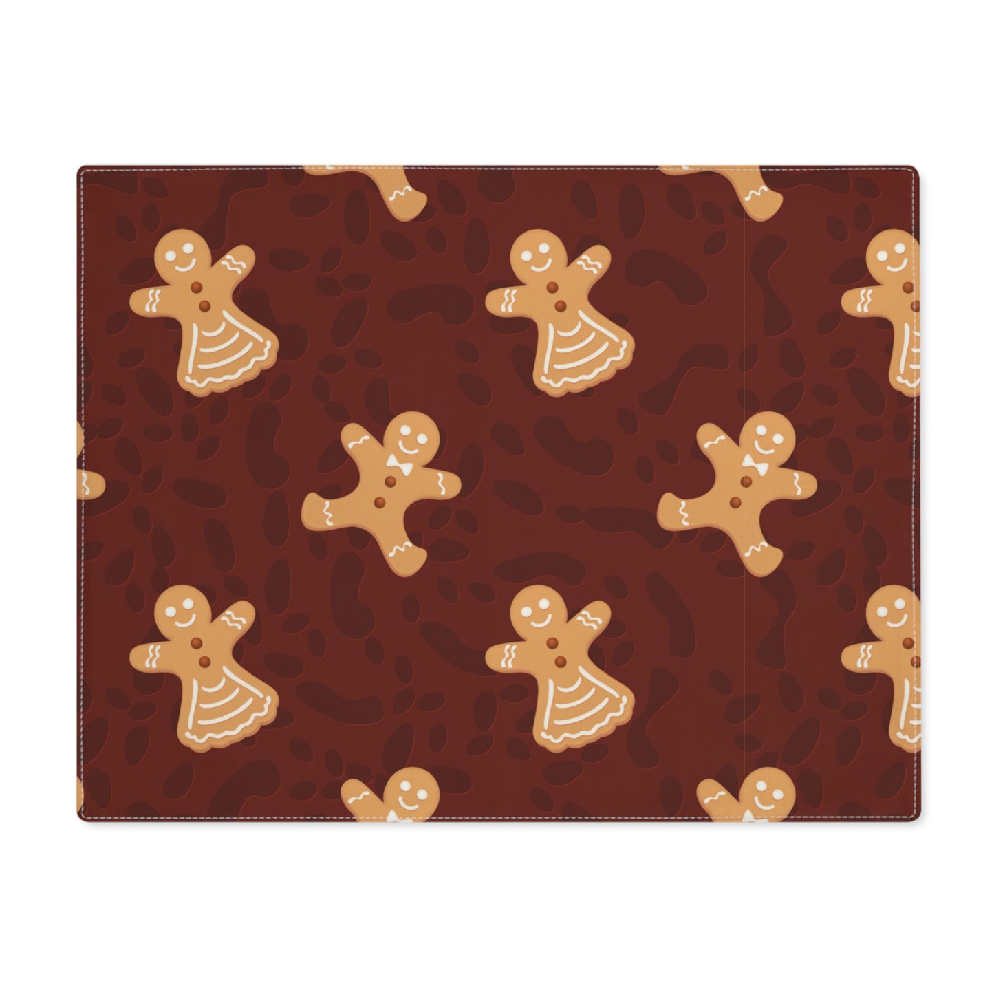 Red Gingerbread Christmas Placemat, 1pc