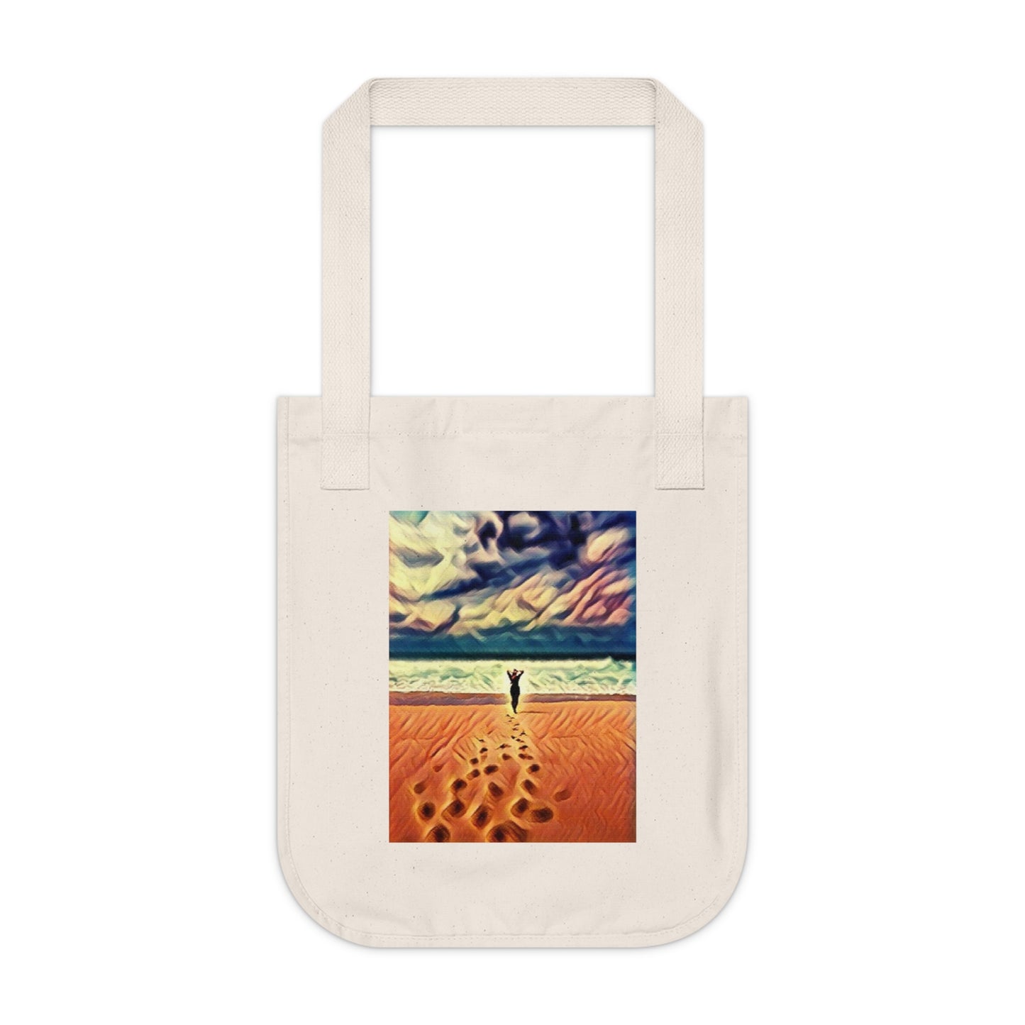 Beachy Stroll Organic Canvas Tote Bag