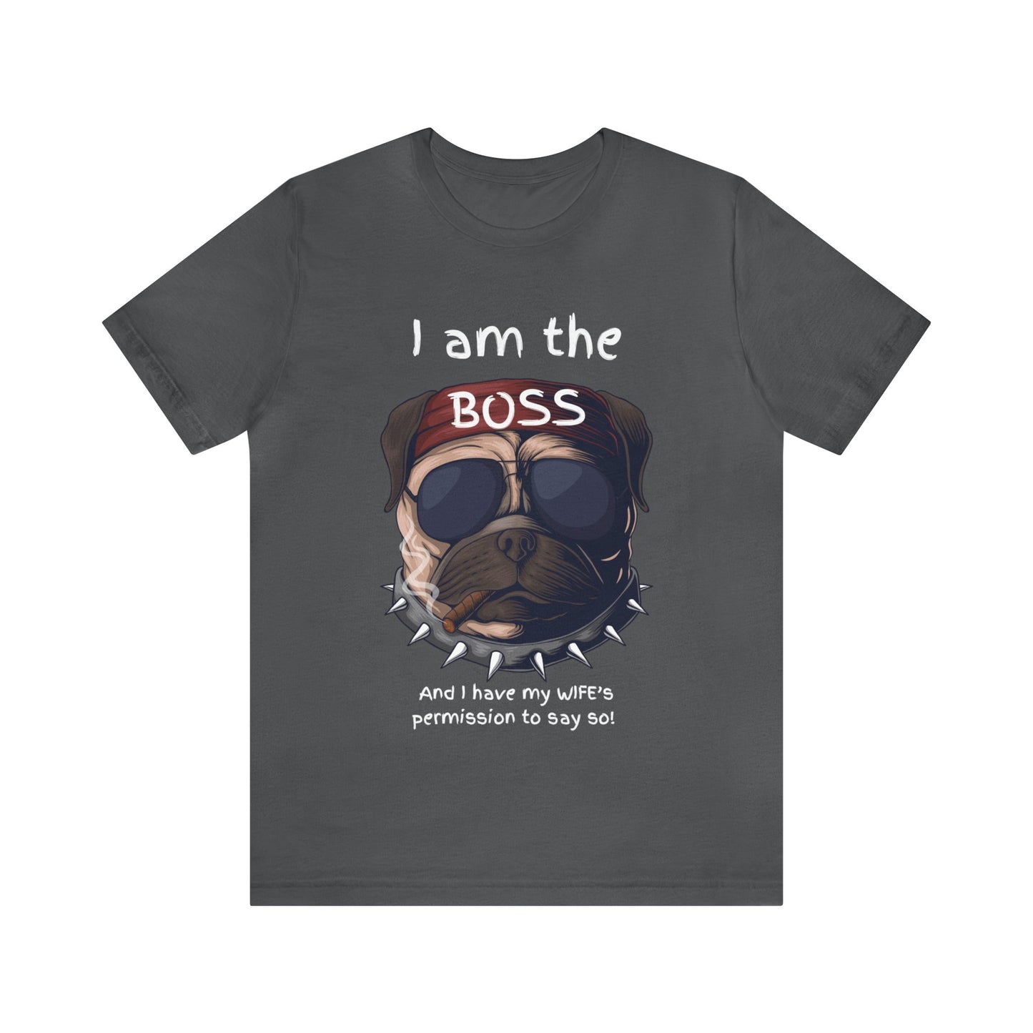I am the boss and I have my wifes permission to say so Mens Funny Graphic Jersey Short Sleeve Tee