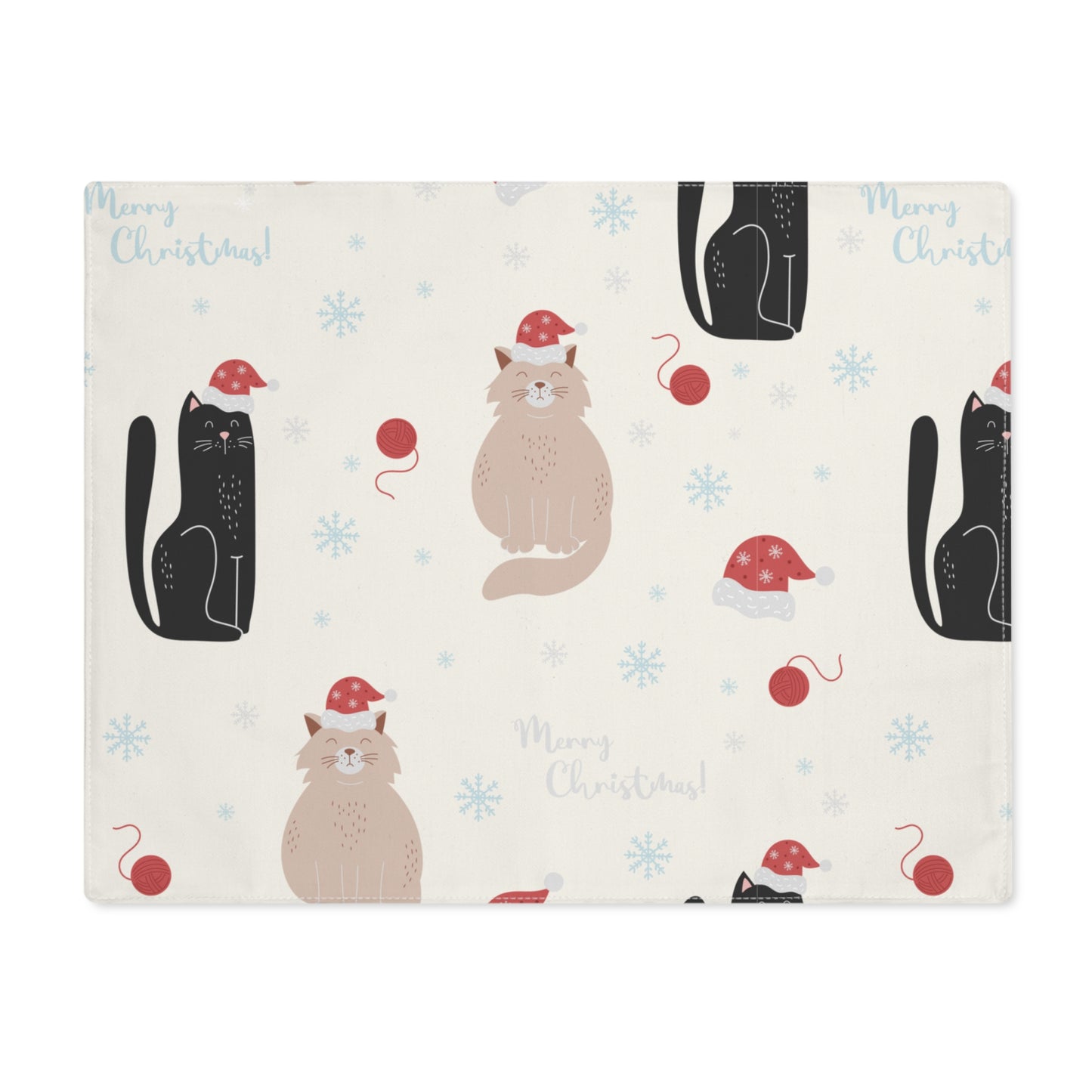 Black and Tan Cat Christmas Placemat, 1pc