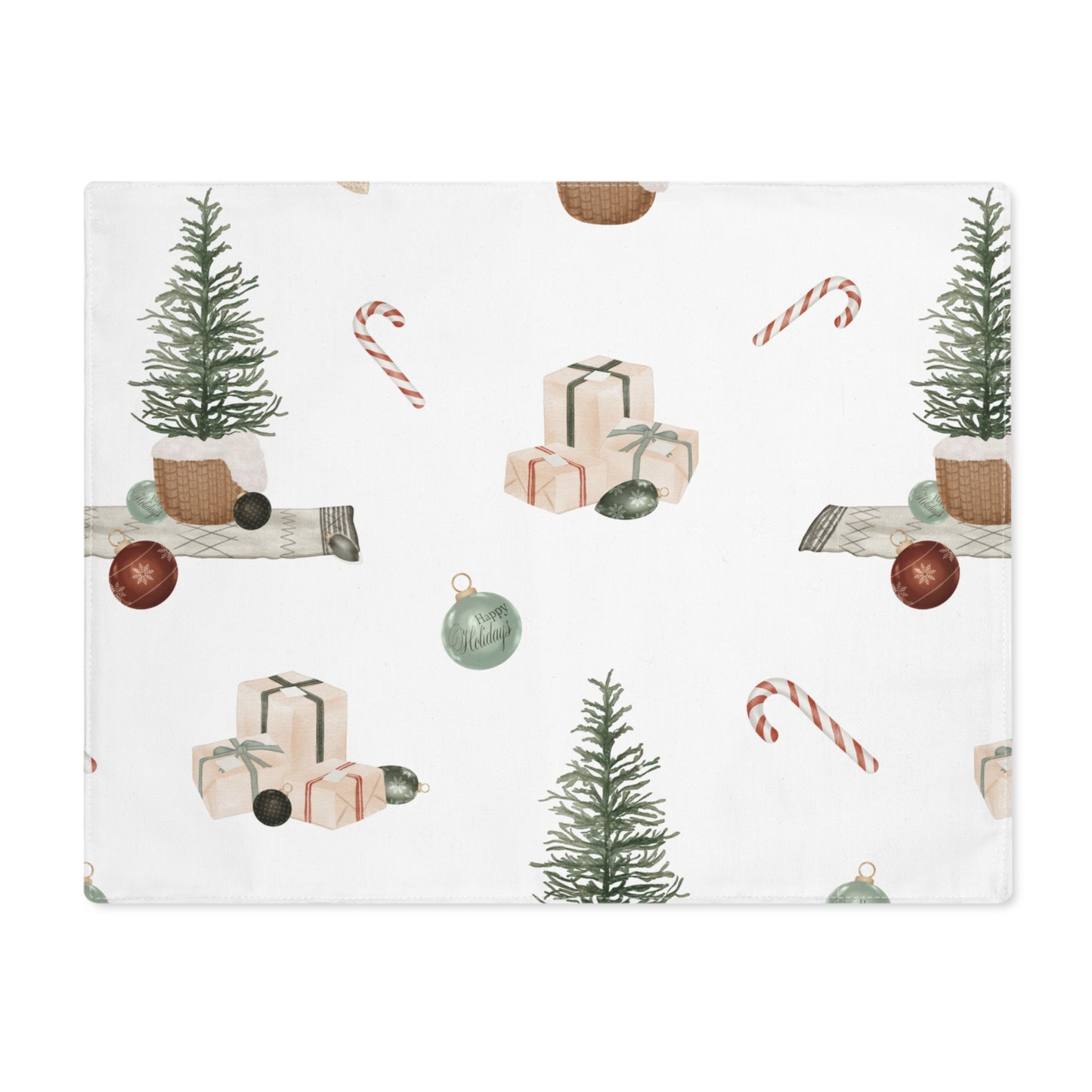 Trees and Presents Christmas Placemat, 1pc