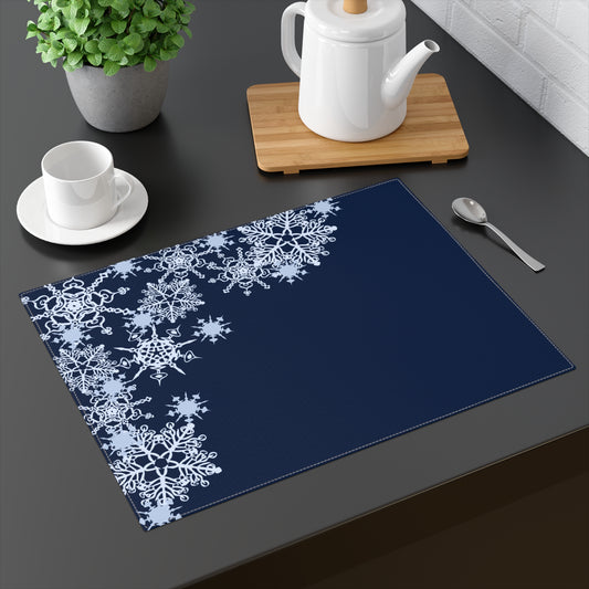 White Snowflakes Christmas Placemat, 1pc