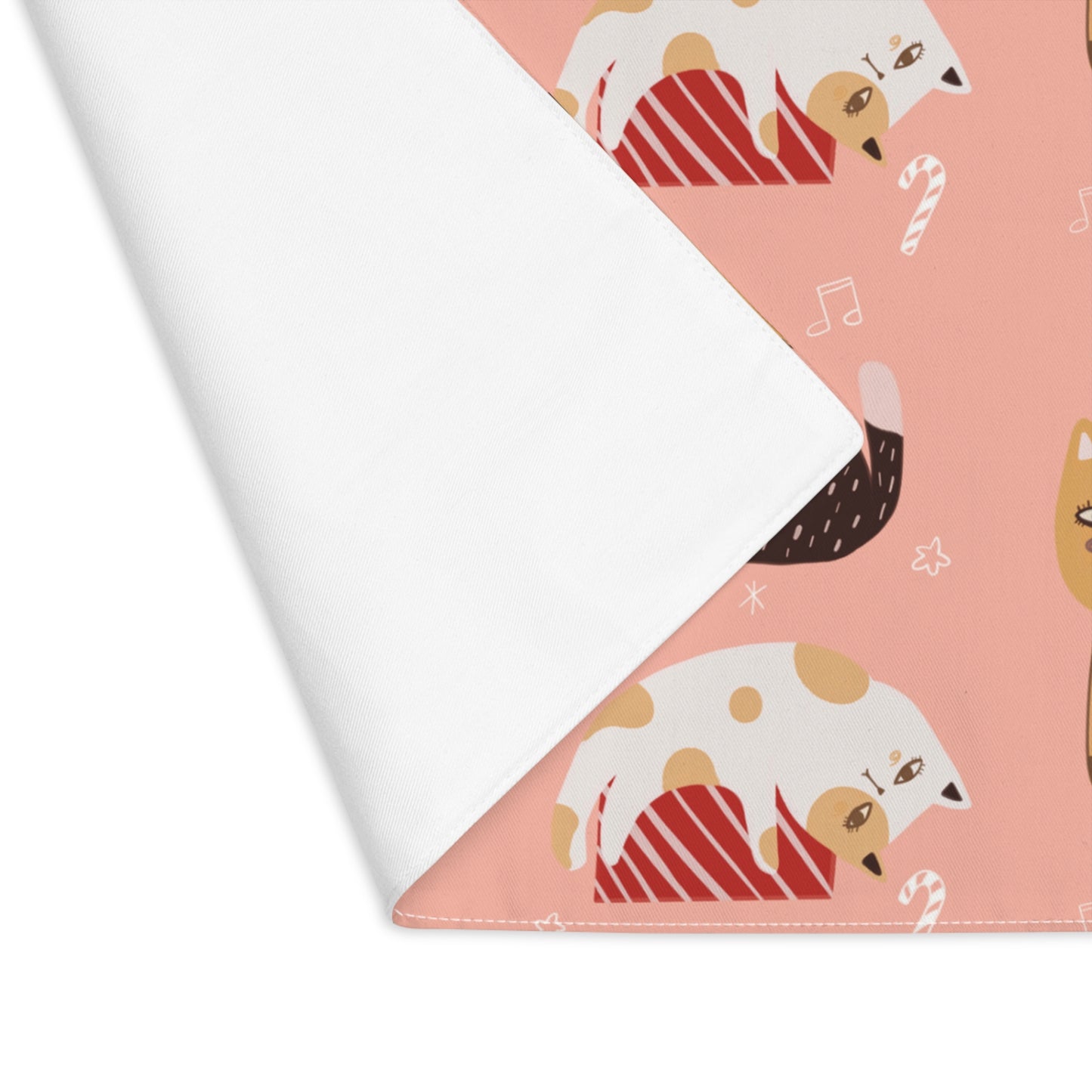 Candy Cane Cats Christmas Placemat, 1pc