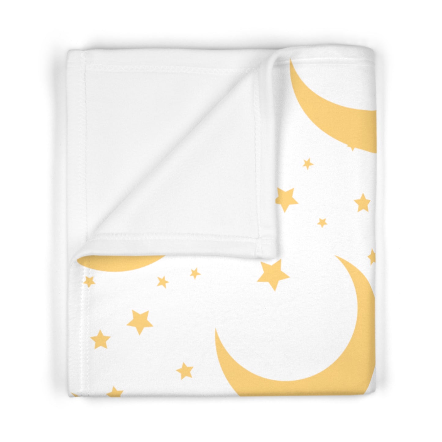 Dreamy Yellow Moon and Stars Soft Fleece Baby Blanket