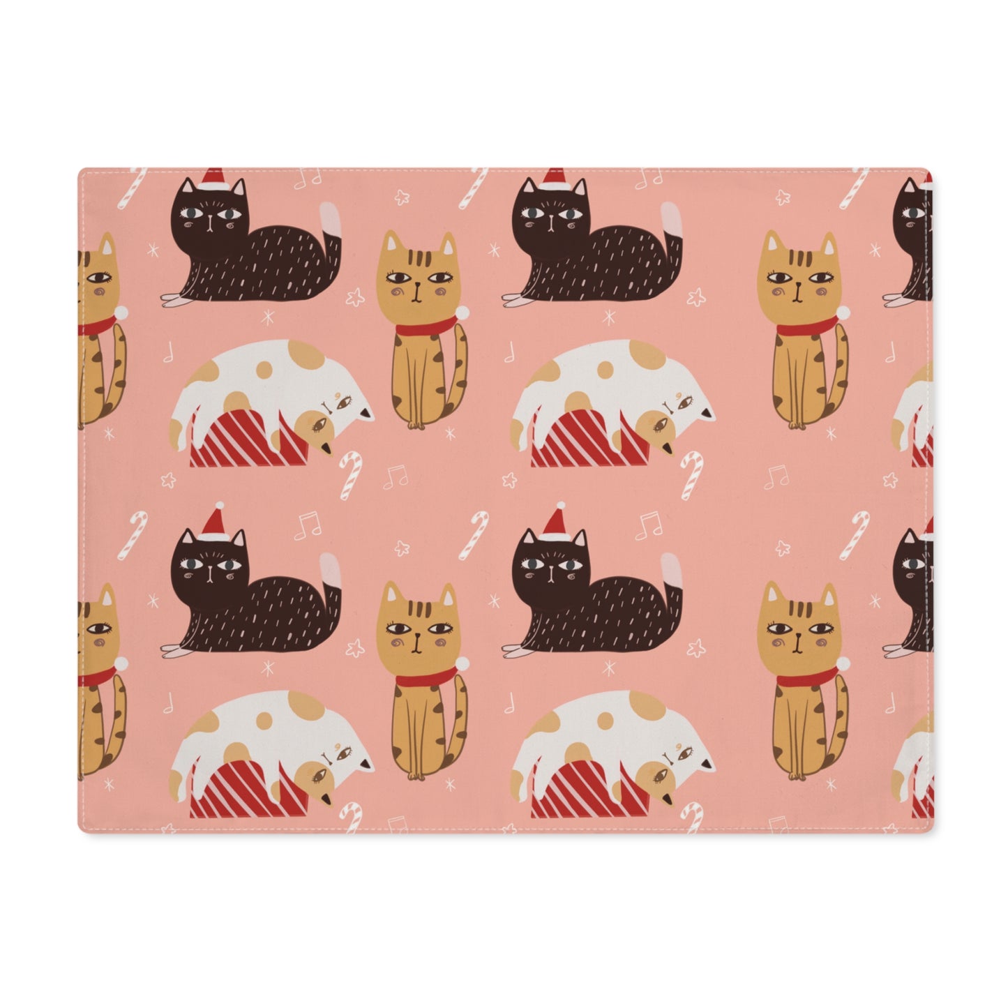 Candy Cane Cats Christmas Placemat, 1pc