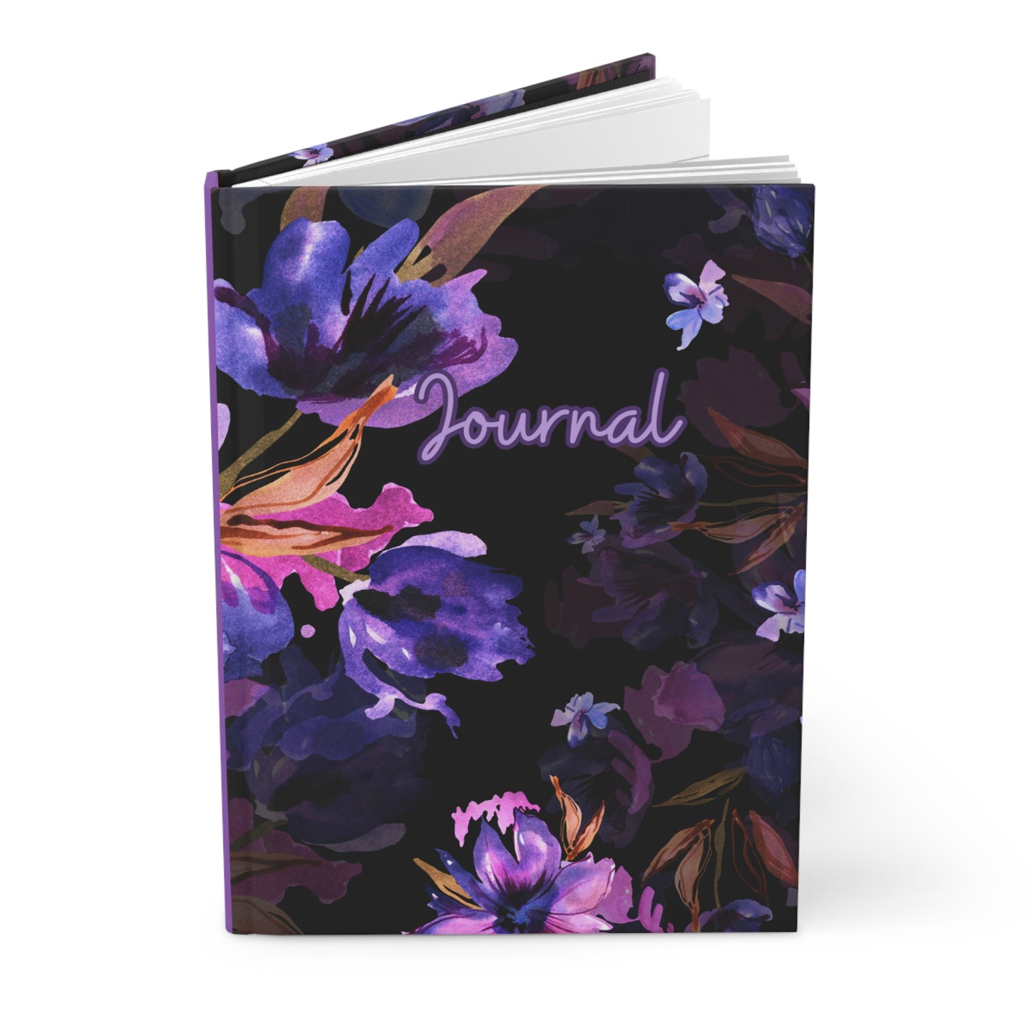 Vivid Purple Lilies Floral Hardcover Journal Matte