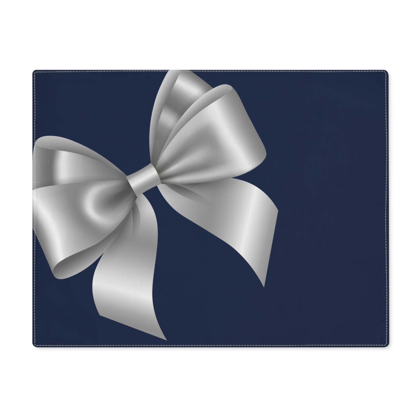 Silver Bow Christmas Placemat, 1pc