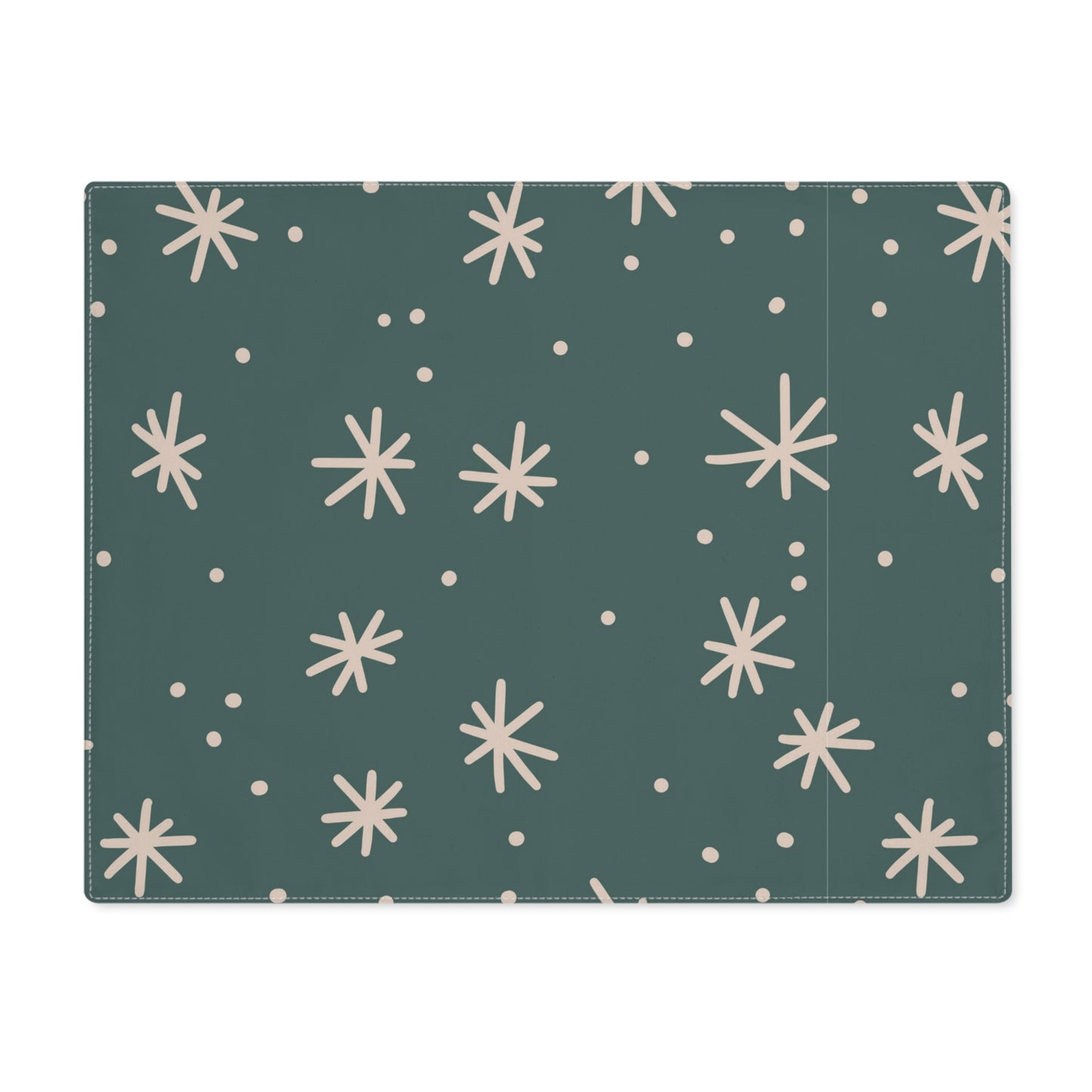 Snowflakes Pattern Scandinavian Christmas Placemat, 1pc