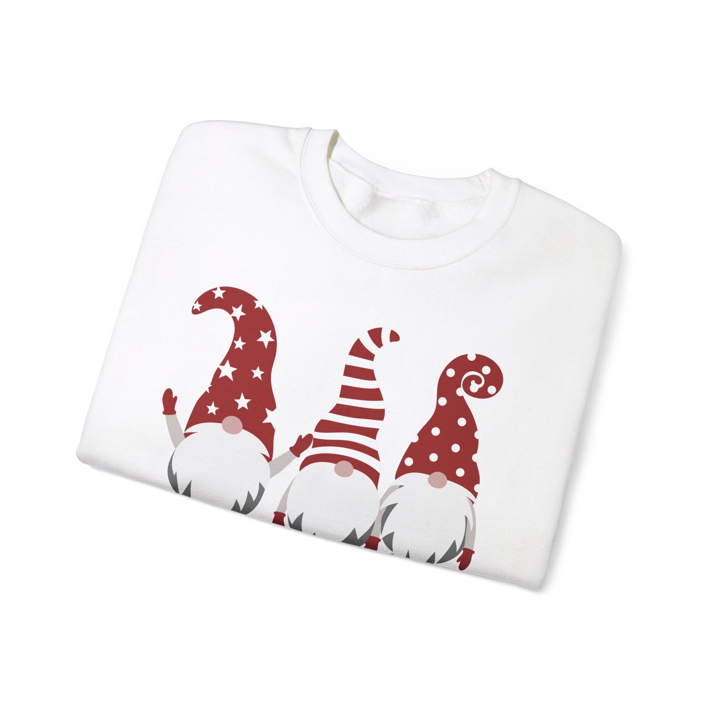 Falalalala Red and White Gnome Christmas Unisex Heavy Blend™ Crewneck Sweatshirt