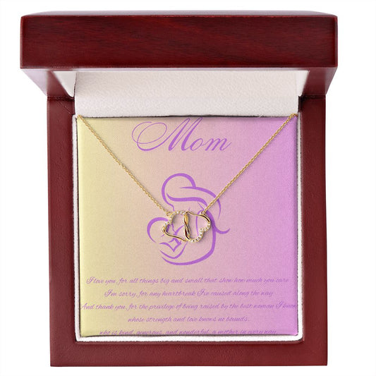 Mom ILY - Everlasting Love Necklace (Solid Gold) with MC