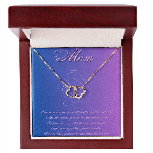 Mom - In Awe Everlasting Love Necklace (Solid Gold) with MC