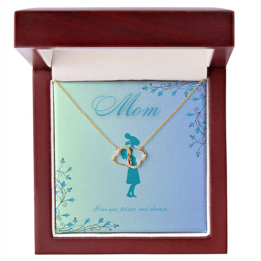Mom - Forever and Always Everlasting Love Necklace (Solid Gold) with MC