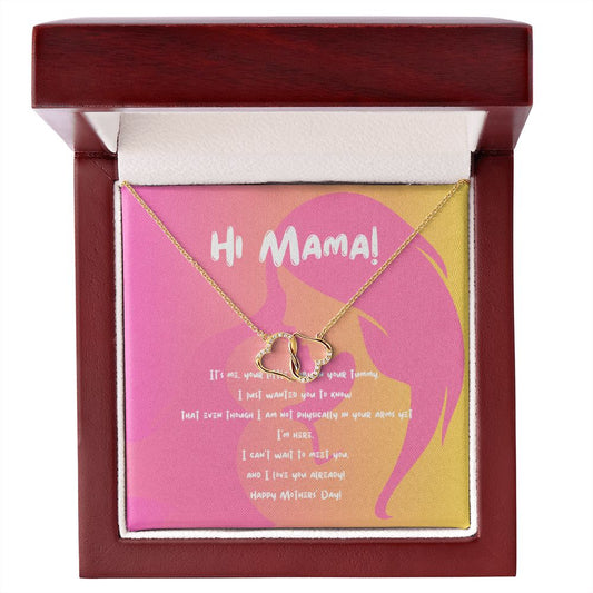 Girl Mom-to-Be - Everlasting Love Necklace (Solid Gold) with MC