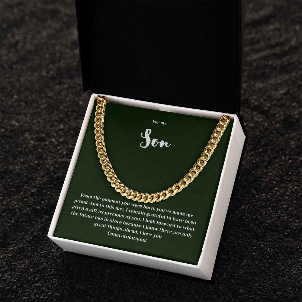 Congratulations Son | Cuban Chain Link Necklace | Gifts for Him