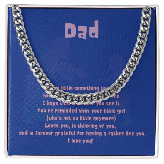 Dad's Girl - Cuban Link Chain Necklace with Message Card