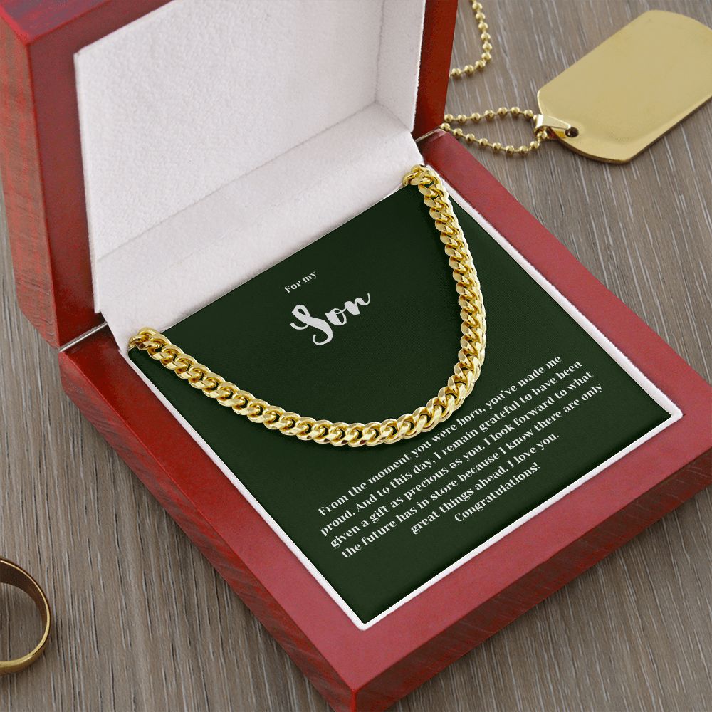 Congratulations Son | Cuban Chain Link Necklace | Gifts for Him