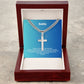 Thank you Daddy from Daughter - Personalized Cross Necklace with Cuban Chain and MC