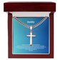 Thank you Daddy from Daughter - Personalized Cross Necklace with Cuban Chain and MC