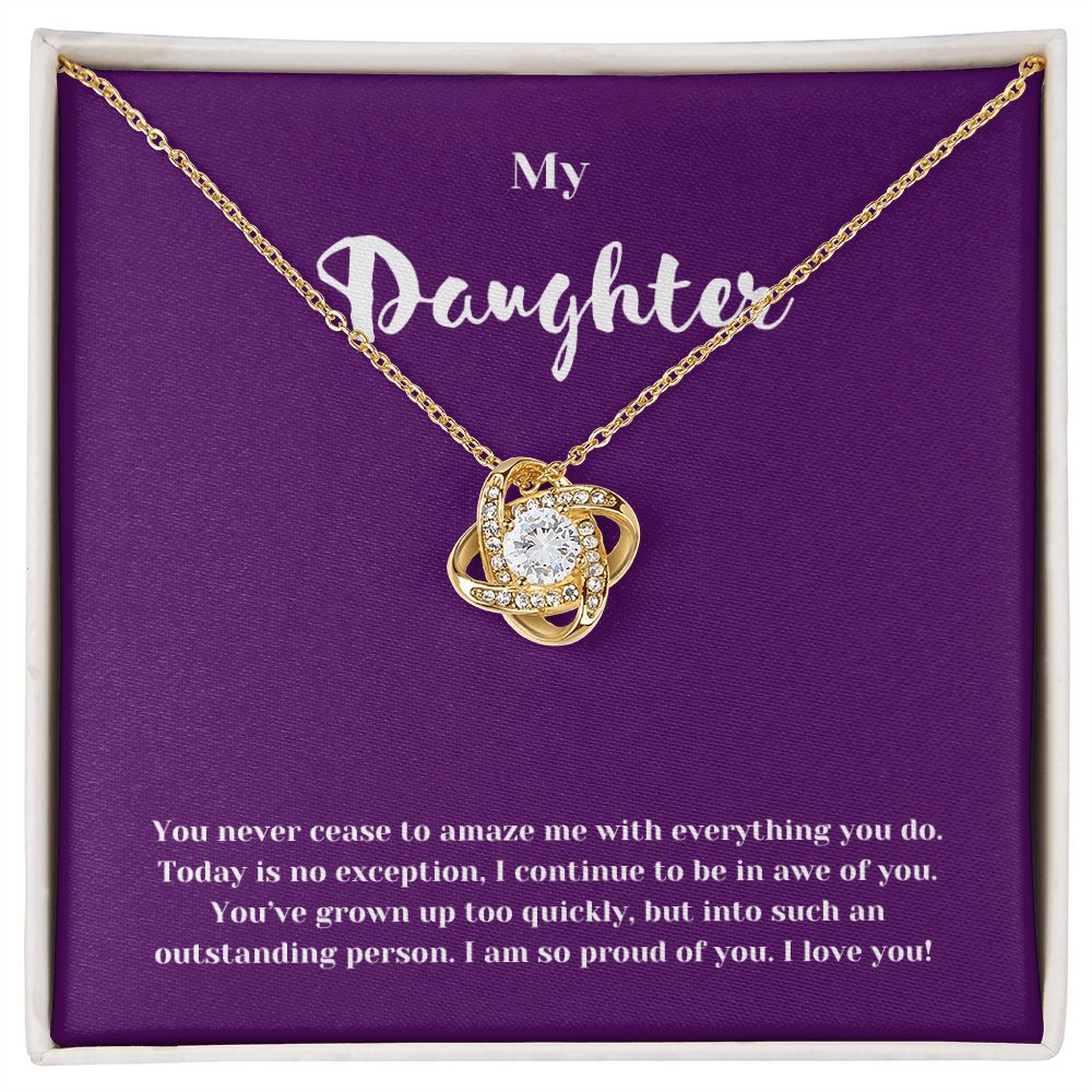 So Proud Daughter Love Knot Necklace