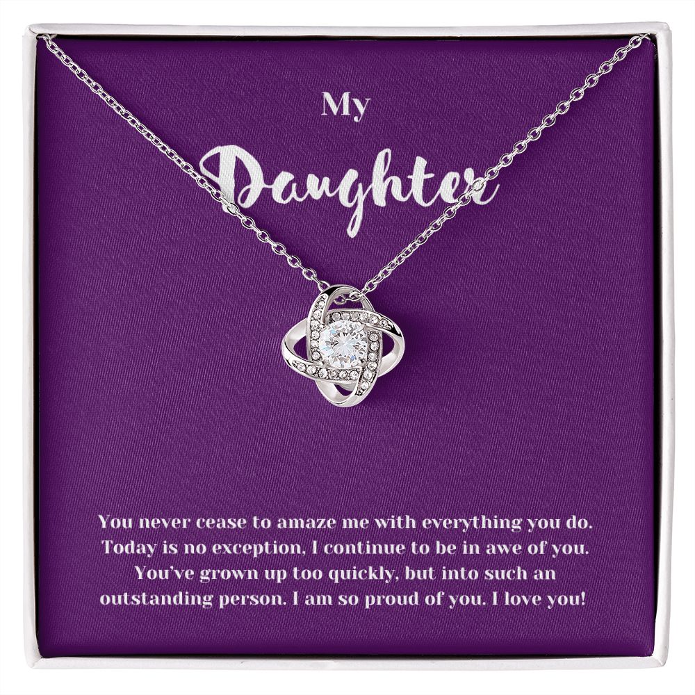 So Proud Daughter Love Knot Necklace