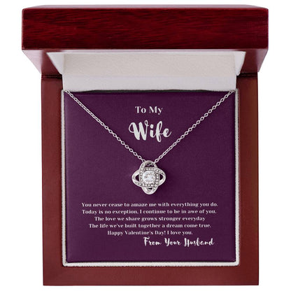 To My Wife on Valentine's Day | Thoughtful Gifts for Her | Love Knot Necklace With Message Card