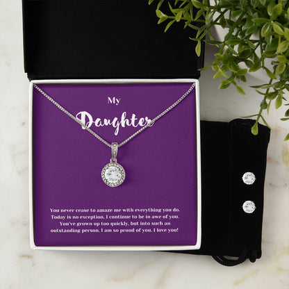 My Daughter So Proud Eternal Hope Necklace and Earrings Set