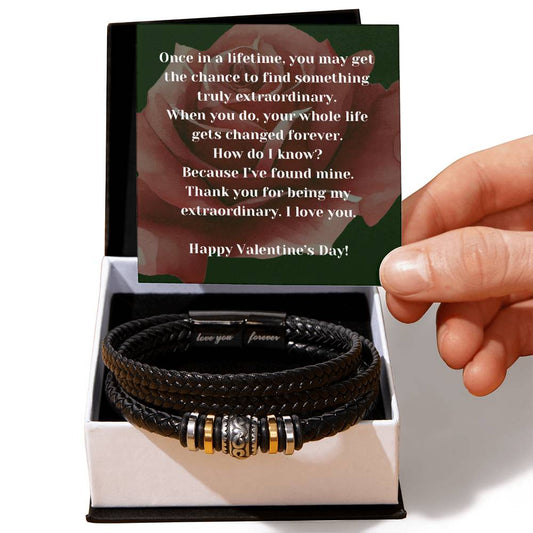Extraordinary Love | Valentines Day Gift for Him | Love You Forever Bracelet with Generic Message Card