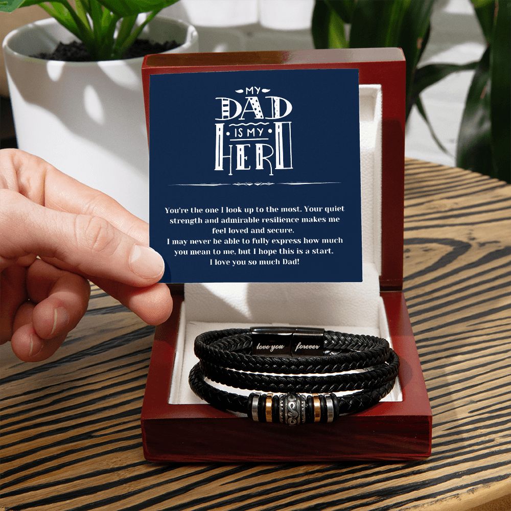 My Hero is My Dad Love You Forever Bracelet
